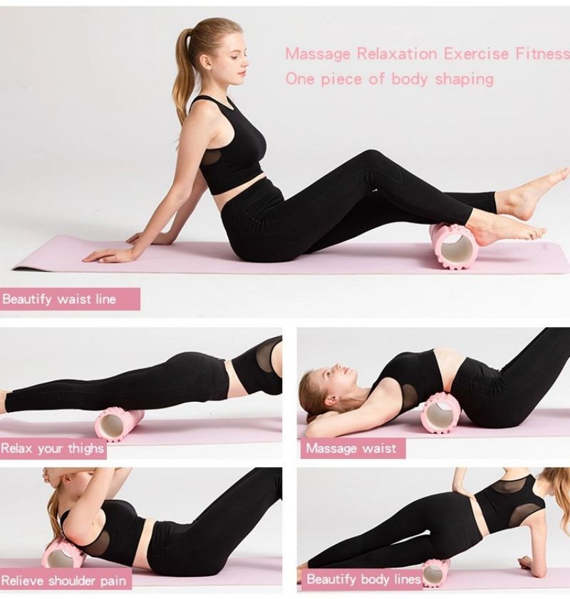 5-images-de-femme-utilisant-le-rouleau-de-massage