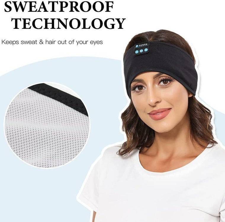 femme-brune-portant-le-bandeau-de-sport-bluetooth