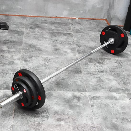vue-sur-differents-poids-sur-une-barre-de-musculation