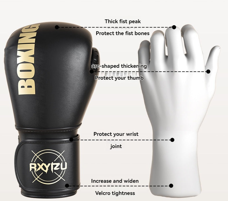 details-un-gant-de-boxe-sanda-et-une-main