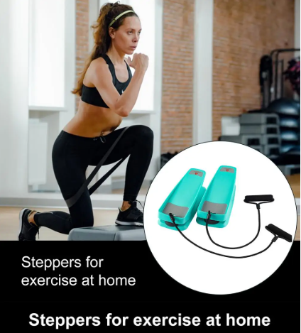 exercices-de-fitness-par-une-femme-et-illustration-stepper-Resistance-bands-exerciser