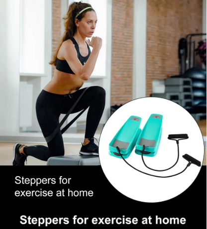 exercices-de-fitness-par-une-femme-et-illustration-stepper-Resistance-bands-exerciser