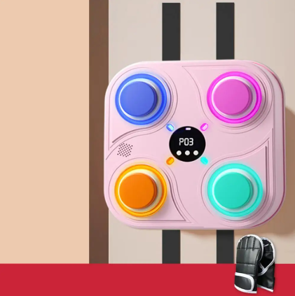 machine-de-boxe-multicolore-enfant-modele-rose-sur-velcro