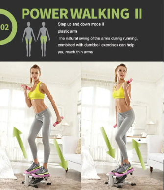 marche-puissance-2-avec-poids-et-stepper-2-en-1-Fitness-pedales-LCD